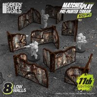 Green Stuff World - Pre-Painted Detachable Ruined Corner Walls 11th Edition (Pack x8)