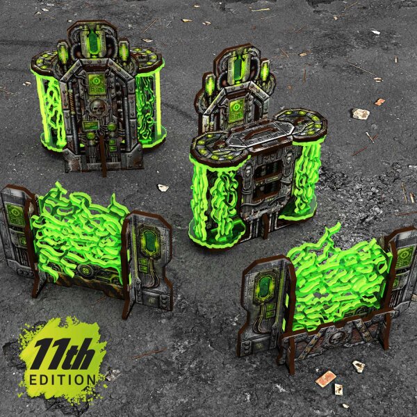Green Stuff World - Pre-Painted Plasma Walls and Cogitator Relay Tower 11th Edition