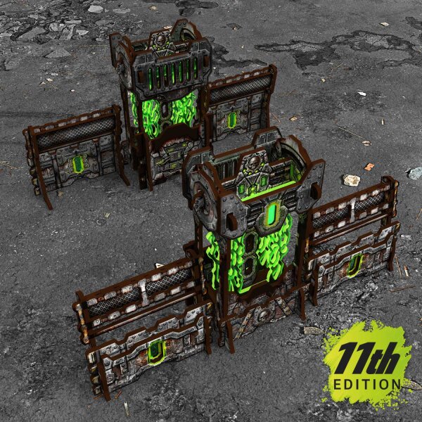 Green Stuff World - Pre-Painted Power Generator and Defensive Barricades 11th Edition