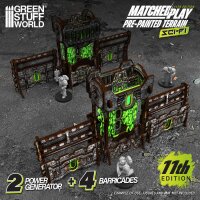 Green Stuff World - Pre-Painted Power Generator and Defensive Barricades 11th Edition