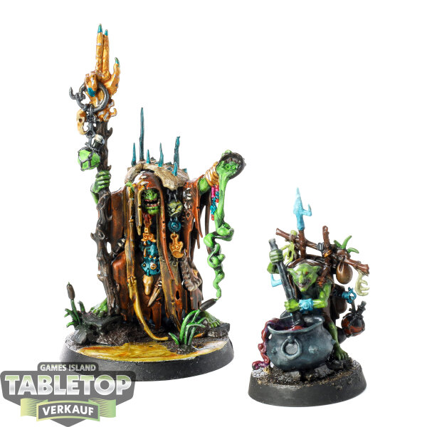 Orruk Warclans - Swampcalla Shaman with Pot-grot - bemalt