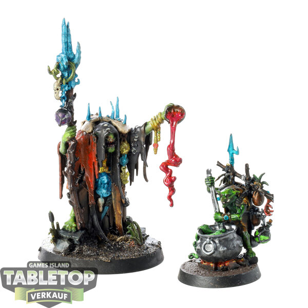 Orruk Warclans - Swampcalla Shaman with Pot-grot - bemalt