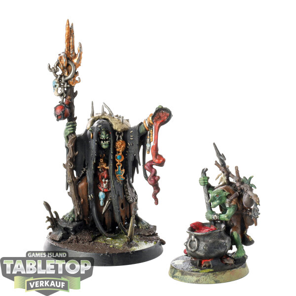 Orruk Warclans - Swampcalla Shaman with Pot-grot - bemalt