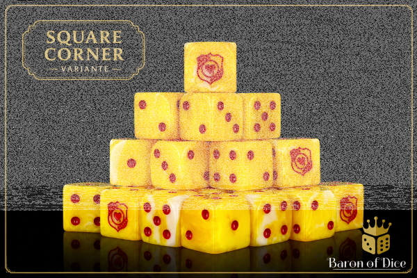 Baron of Dice - Bleeding Heart 16mm Square Corner Dice (25)
