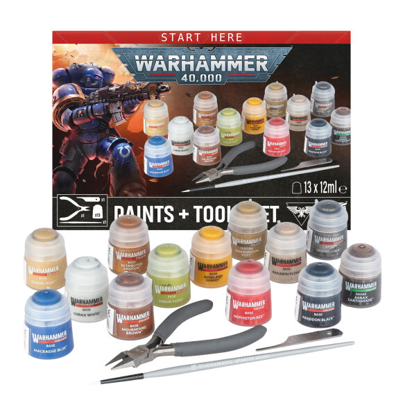 Warhammer 40.000 - Paints + Tools Set