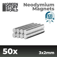 Green Stuff World - Neodymium Magnets 3x2mm - 50 units...