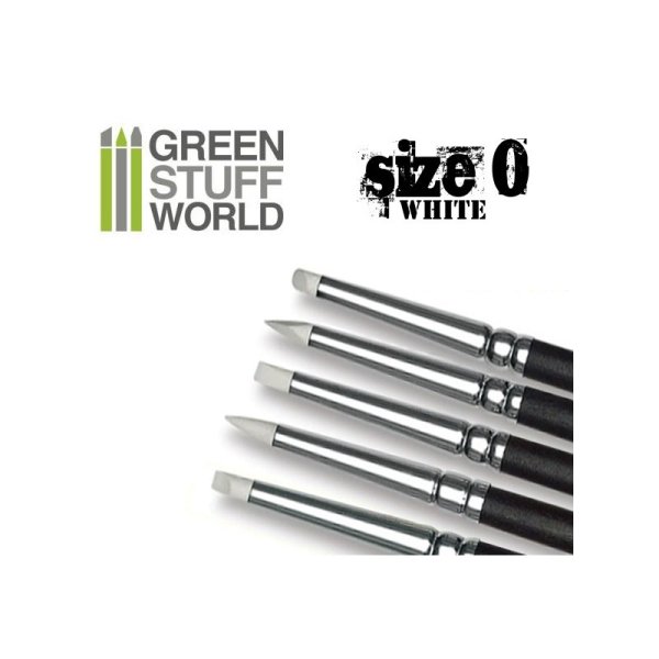 Green Stuff World - Colour Shapers Brushes SIZE 0 - WHITE SOFT