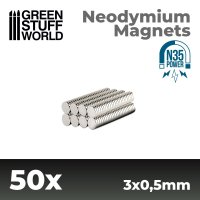 Green Stuff World - Neodymium Magnets 3x05mm - 50 units...