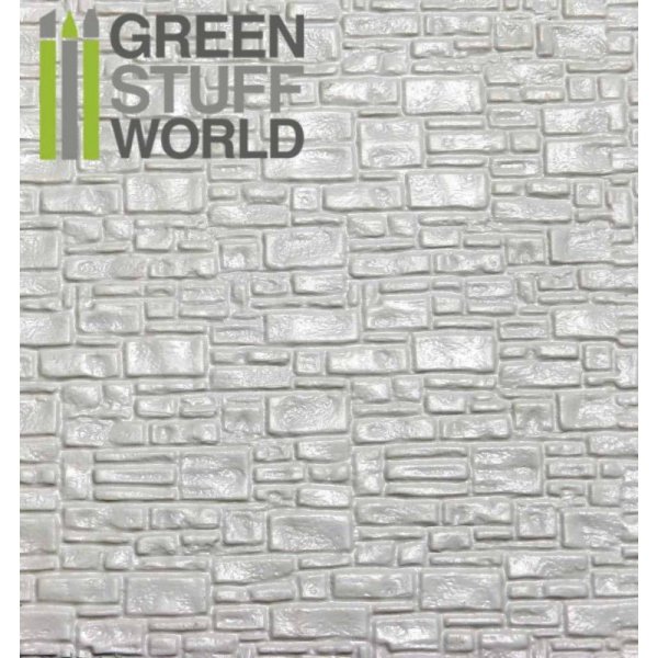 Green Stuff World - ABS Plasticard - SMOOTH ROCK WALL Textured Sheet - A4