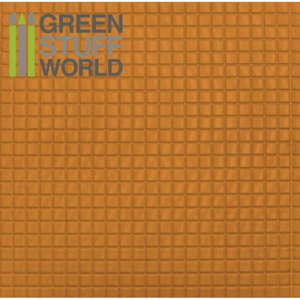 Green Stuff World - ABS Plasticard - MEDIUM SQUARES Textured Sheet - A4