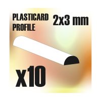 Green Stuff World - ABS Plasticard - Profile SEMICIRCLE 3 mm