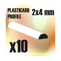 Green Stuff World - ABS Plasticard - Profile SEMICIRCLE 4mm