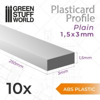 Green Stuff World - ABS Plasticard - Profile PLAIN 3 mm