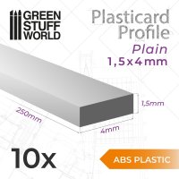 Green Stuff World - ABS Plasticard - Profile PLAIN 4mm
