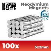 Green Stuff World - Neodymium Magnets 5x2mm - 100 units...