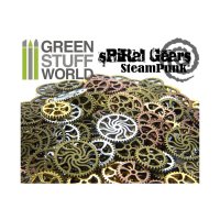 Green Stuff World - SteamPunk SPIRAL GEARS and COGS Beads...