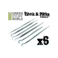 Green Stuff World - 6x Hook and Pick tool Set