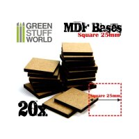 Green Stuff World - MDF Bases - Square 25 mm