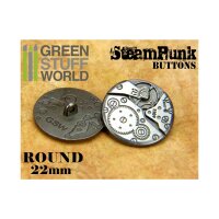 8x Steampunk Buttons WATCH MOVEMENTS - Silver