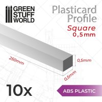 Green Stuff World - ABS Plasticard - Profile SQUARED ROD...