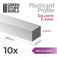 Green Stuff World - ABS Plasticard - Profile SQUARED ROD...