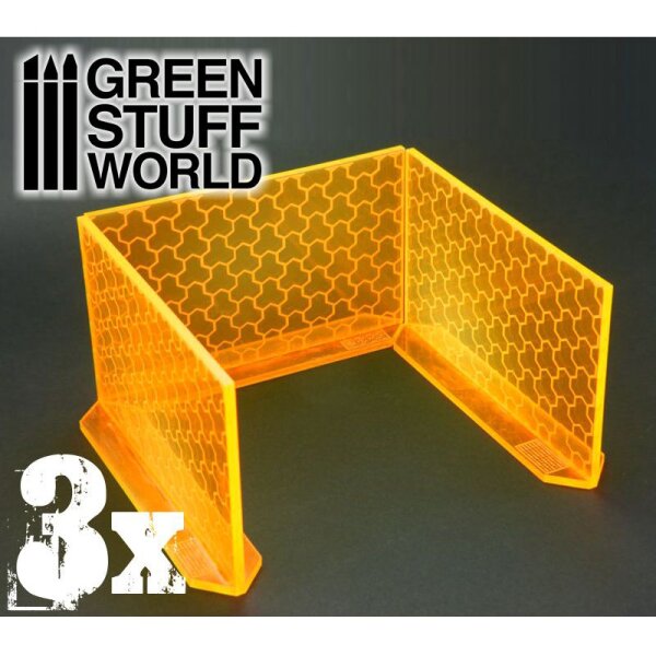 Green Stuff World - 3x Big Energy Walls - Phosphorescent Orange