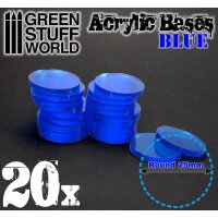 Acrylic Bases - Round 25 mm CLEAR BLUE