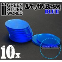 Green Stuff World - Acrylic Bases - Round 40 mm CLEAR BLUE