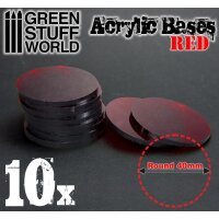 Acrylic Bases - Round 40 mm CLEAR RED