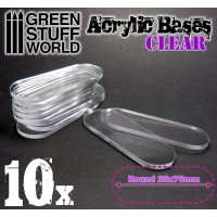 Green Stuff World - Acrylic Bases - Oval Pill 25x70mm CLEAR