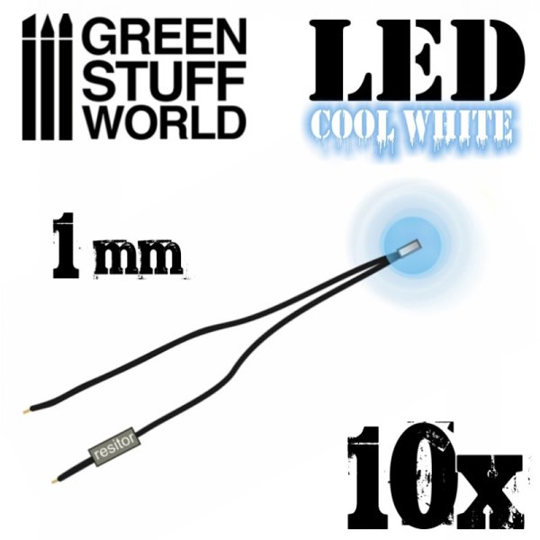 Green Stuff World - Cool White LED Lights - 1mm