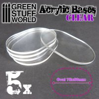 Green Stuff World - Acrylic Bases - Oval Pill 75x50mm CLEAR