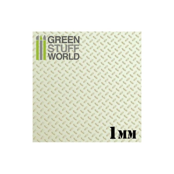 Green Stuff World - ABS Plasticard - Thread DIAMOND 1mm Textured Sheet