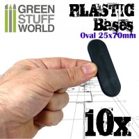Green Stuff World - Plastic Bases - Oval Pill 25x70mm BLACK