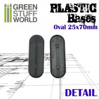 Green Stuff World - Plastic Bases - Oval Pill 25x70mm BLACK