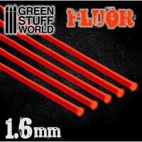 Acrylic Rods - Round 1.6 mm Fluor RED-ORANGE