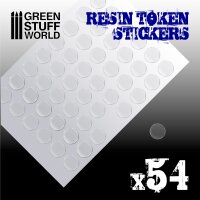 54x Resin Token Stickers 20mm