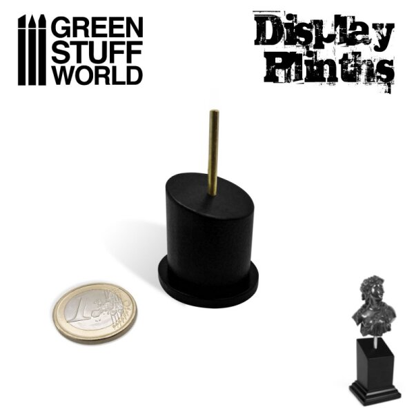 Green Stuff World - Tapered Round Bust Plinth 2,5x2,5cm Black