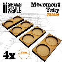 Green Stuff World - MDF Movement Trays 25mm 2x1 - Skirmish Lines