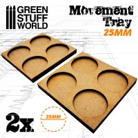 Green Stuff World - MDF Movement Trays 25mm 2x2 -...