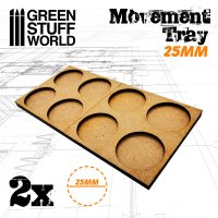 Green Stuff World - MDF Movement Trays 25mm 2x2 -...