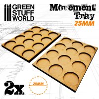 Green Stuff World - MDF Movement Trays 25mm 3x4 -...