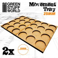 Green Stuff World - MDF Movement Trays 25mm 3x4 -  Skirmish Lines