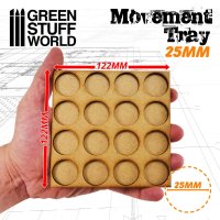 Green Stuff World - MDF Movement Trays 25mm 4x4 -  Skirmish Lines