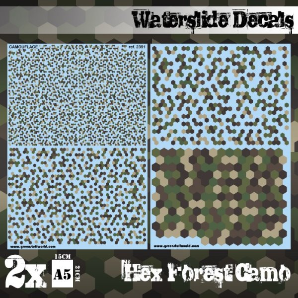 Green Stuff World - Waterslide Decals - Hex Forest Camo