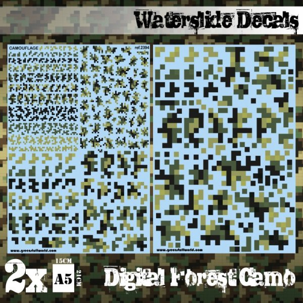 Green Stuff World - Waterslide Decals - Digital Forest Camo