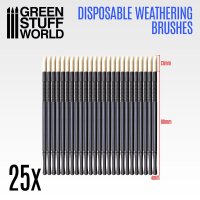 Green Stuff World - 25x Disposable Weathering Brushes