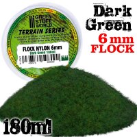 Green Stuff World - Static Grass Flock 6 mm - Dark Green...