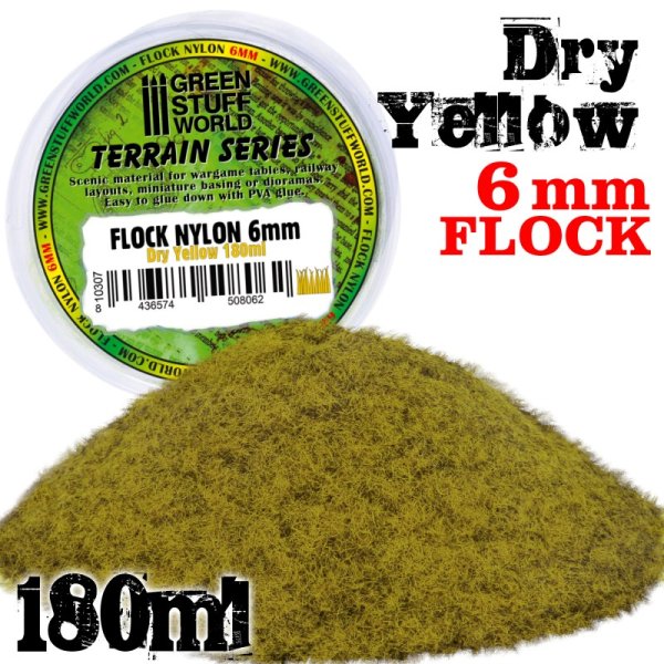 Green Stuff World - Static Grass Flock 6 mm - Dry Yellow - 180 ml