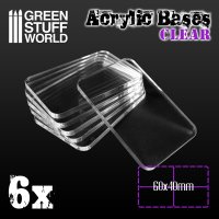 Green Stuff World - Acrylic Bases - Square 60x40mm CLEAR